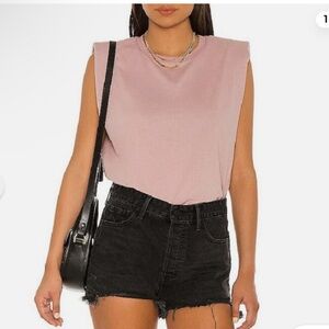 All Saints Mauve Tank Top with Shoulder Pads